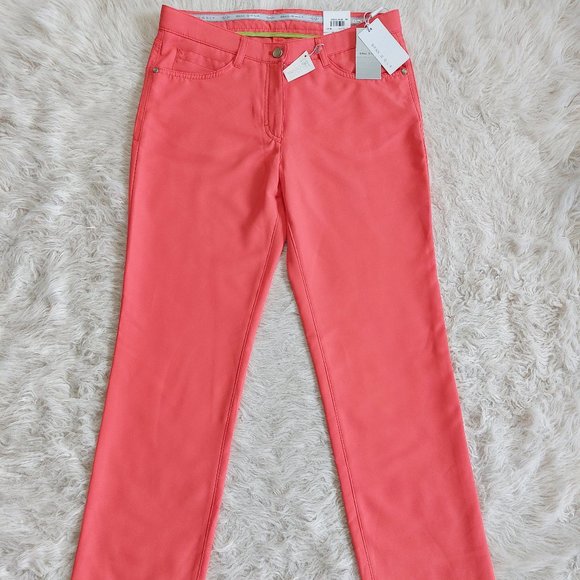 Brax Golf Women's Orange Faith Glam Stretch Pants Siz 8R - Picture 2 of 8